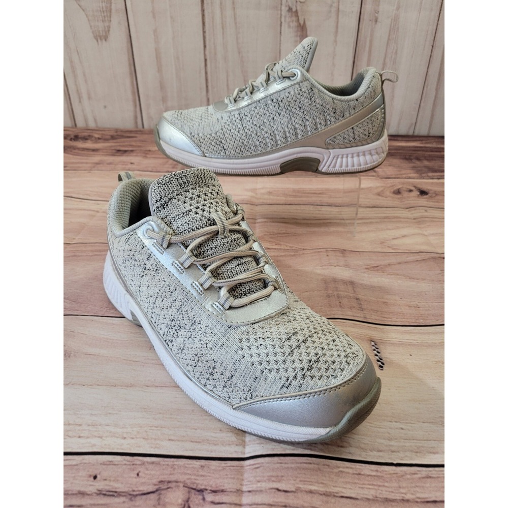 OrthoFeet Women's Coral-Sandy 982 Gray Silver Athletic Diabetic Size 10.5 Shoes
